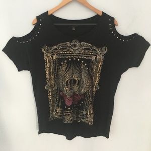 Rock & Republic cold shoulder t-shirt Size XL
